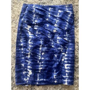Eva Franco Anthropologie Araca Tie Dye Pencil Skirt. Size 6 Career Office Blue